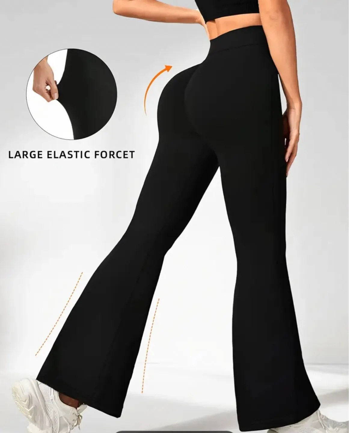 Black Flare Leggings - Tummy Control image indicator(2)