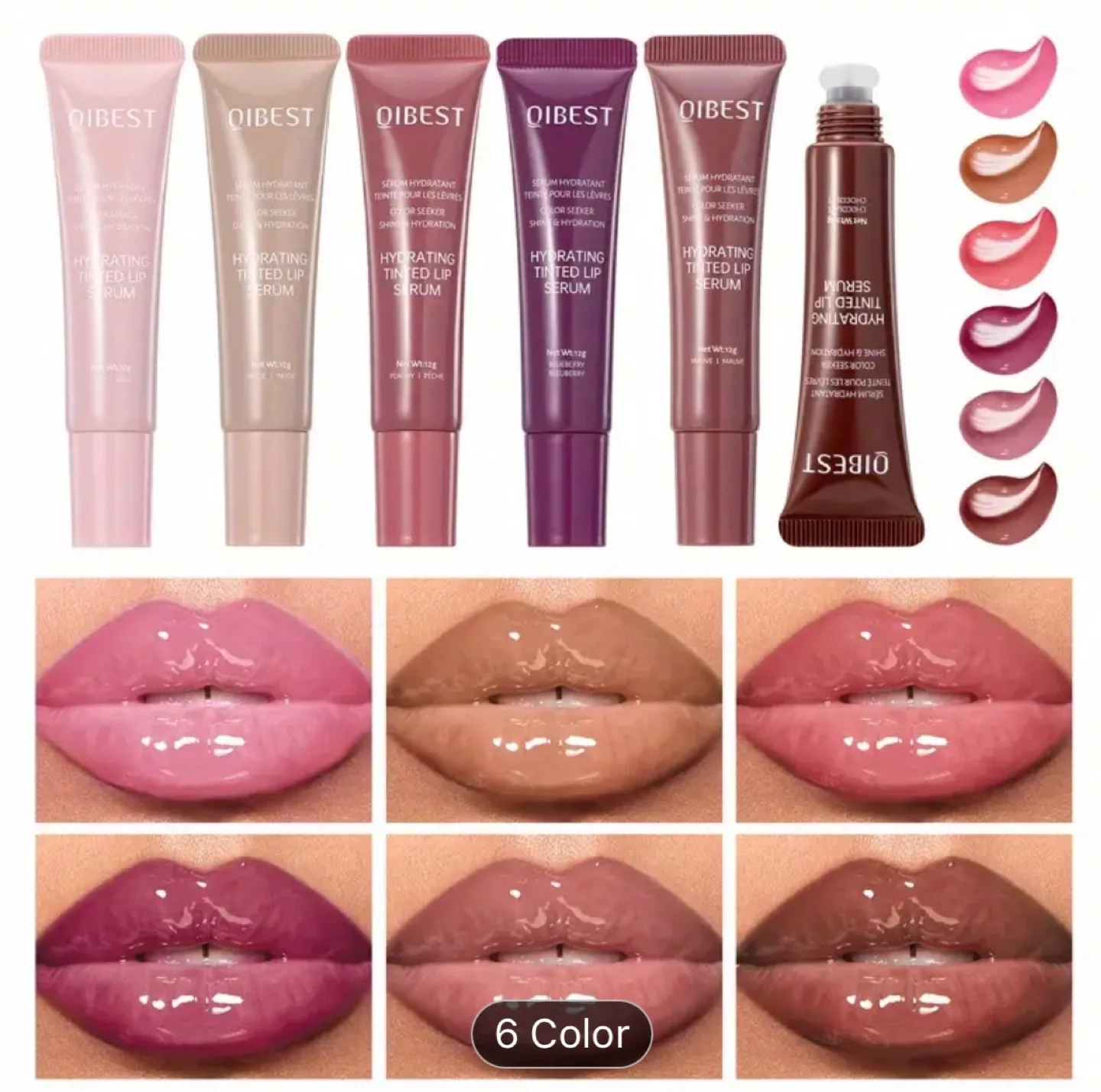 QIBEST Hydrating Tinted Lip Serum - 6 Colors thumbnail
