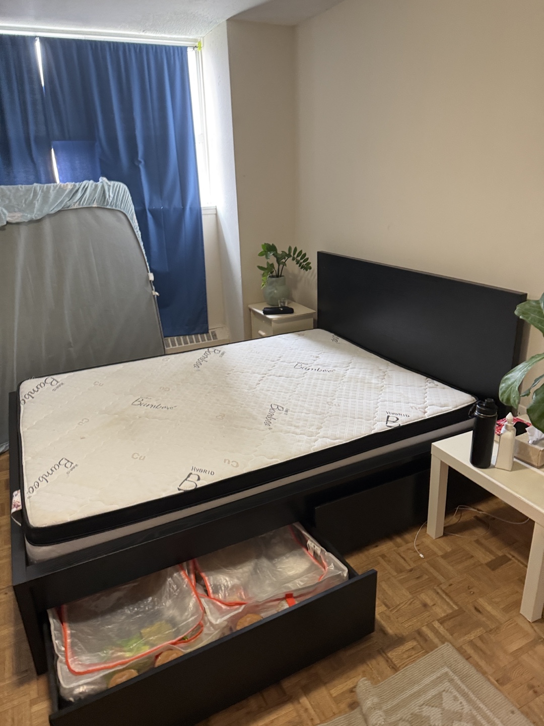 IKEA queen size bed frame and mattress