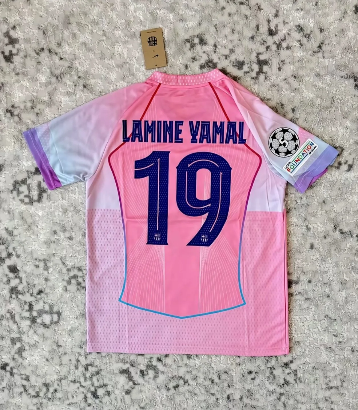 Lamine Yamal #19 FC Barcelona 2025/26 UCL Pink Special Jersey thumbnail