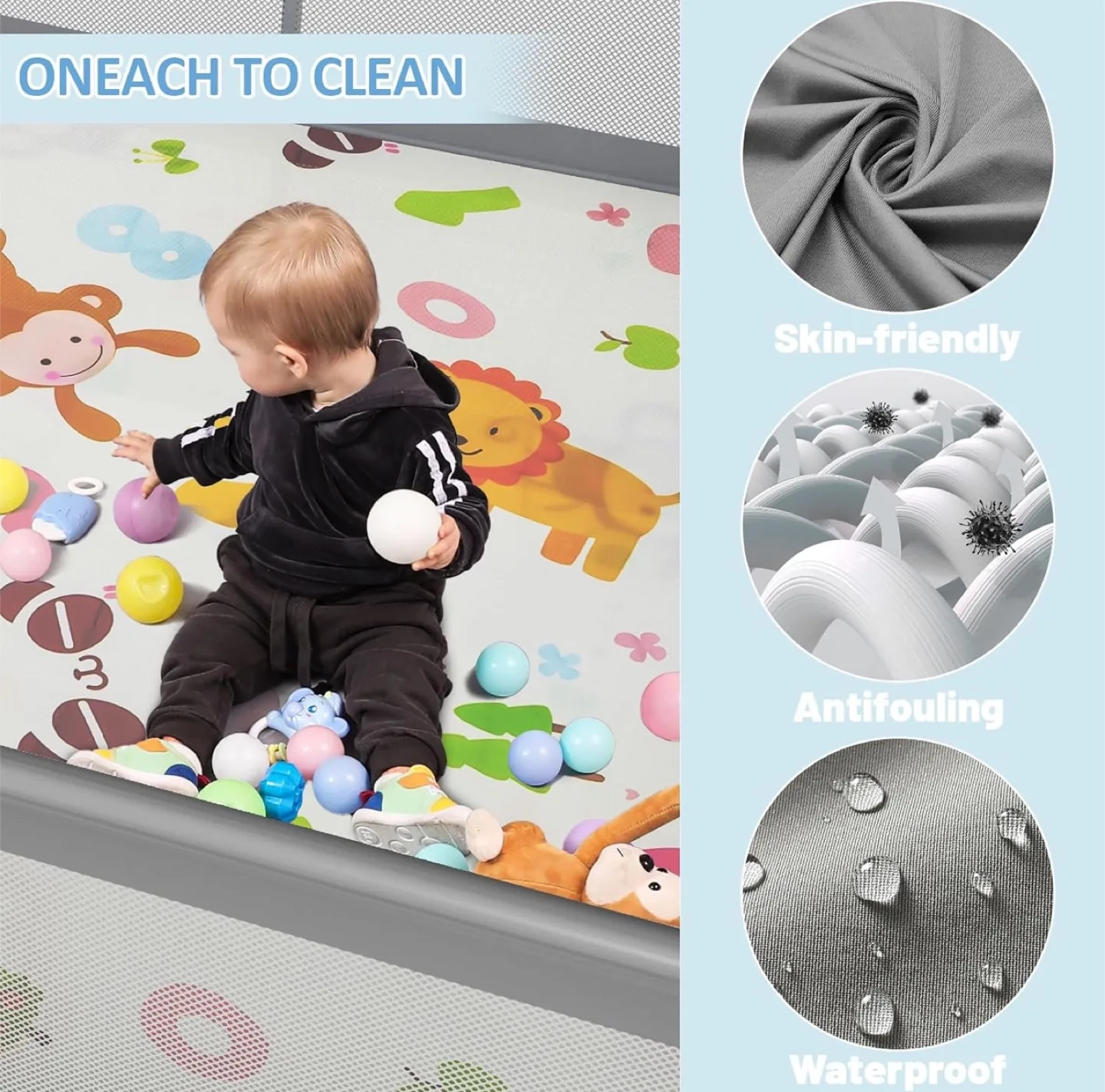 Grey Baby Playpen - Safe & Breathable image indicator(6)