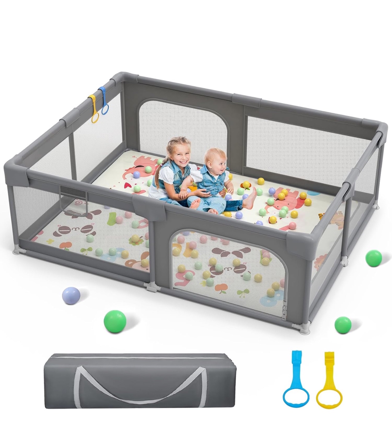 Grey Baby Playpen - Safe & Breathable - photo 4