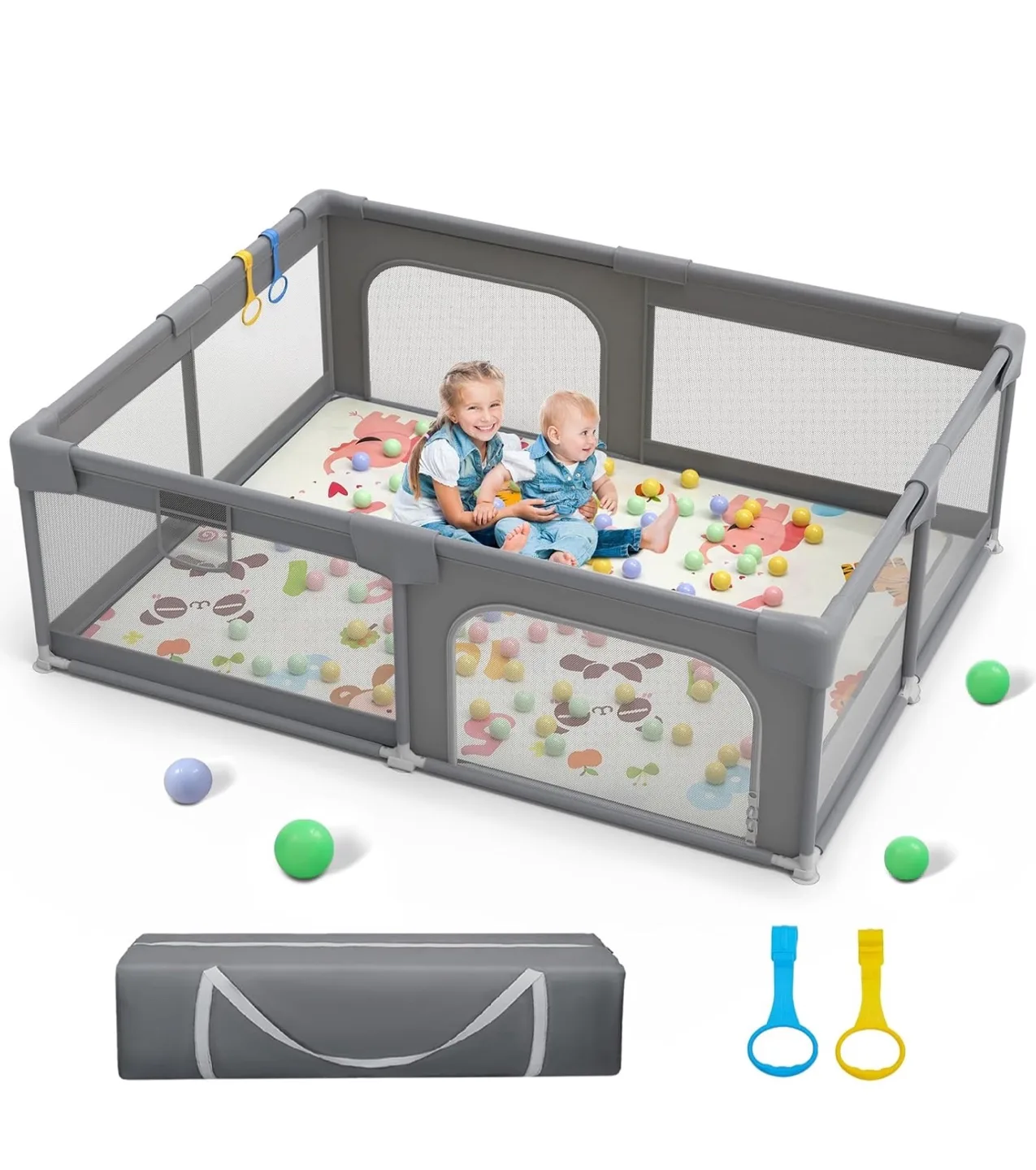 Grey Baby Playpen - Safe & Breathable image indicator(4)