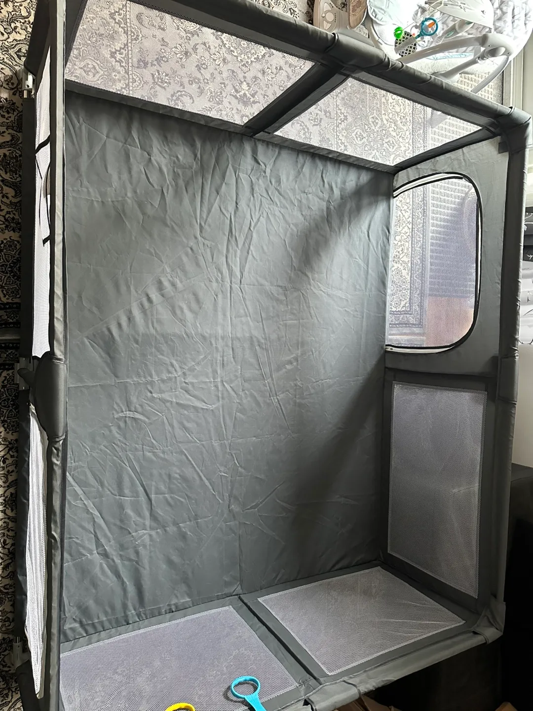Grey Baby Playpen - Safe & Breathable thumbnail