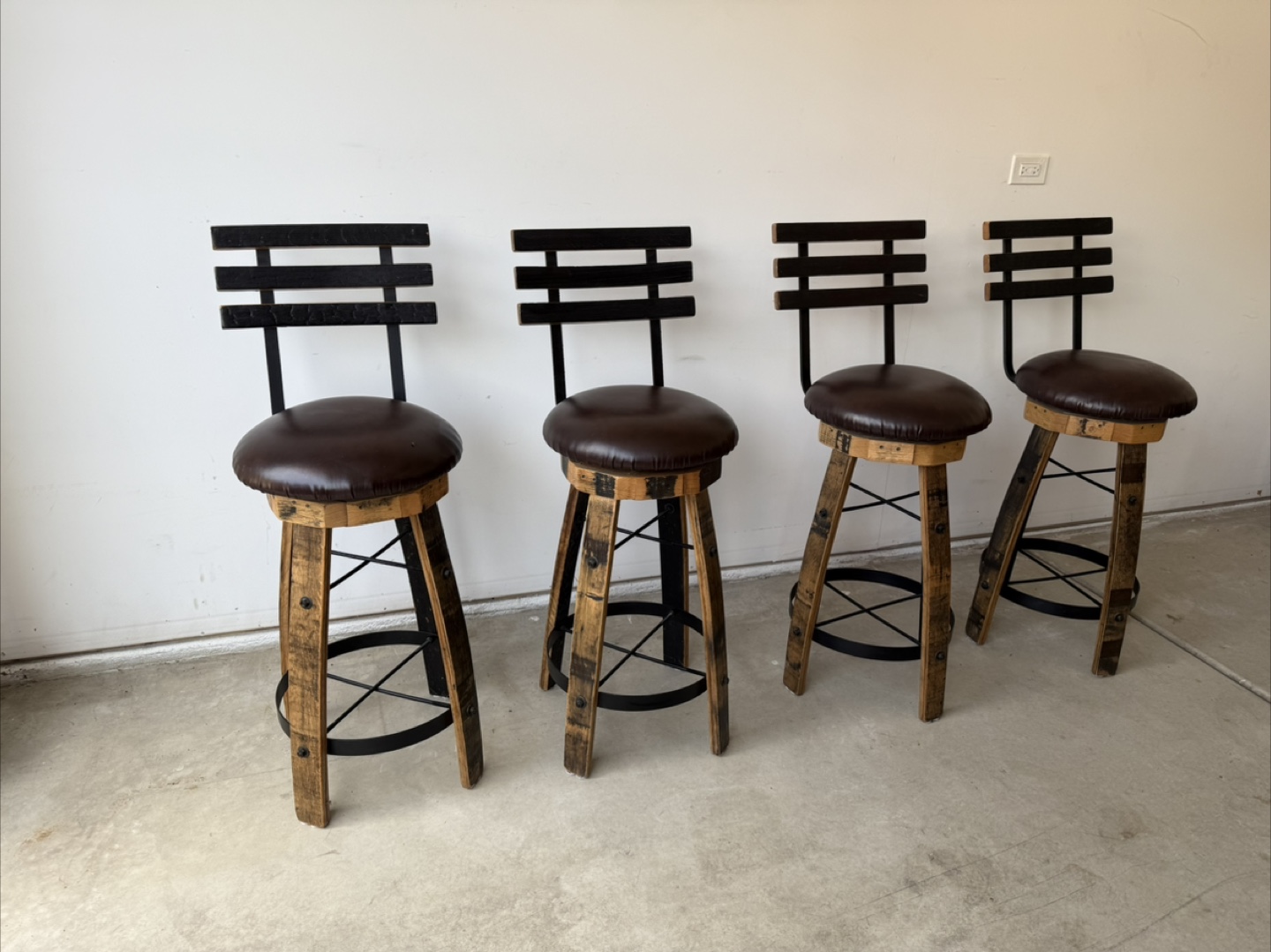 Whiskey Barrel Stave Bar Stools (Set of 4) - photo 4