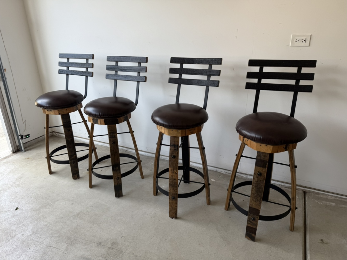 Whiskey Barrel Stave Bar Stools (Set of 4) - photo 2