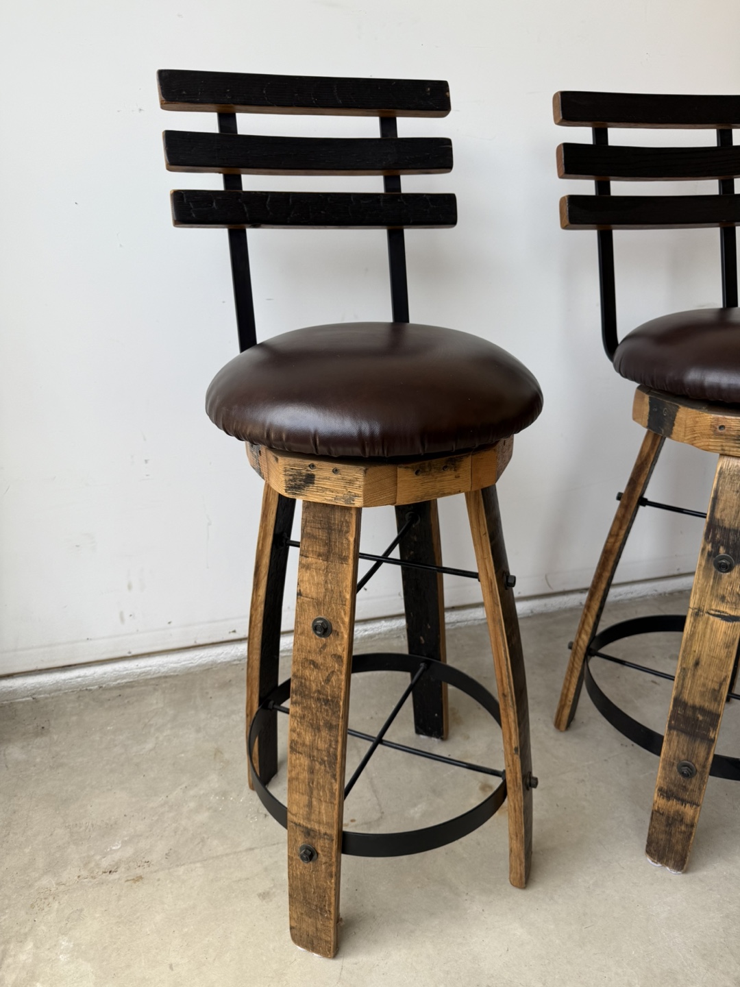 Whiskey Barrel Stave Bar Stools (Set of 4) - photo 3