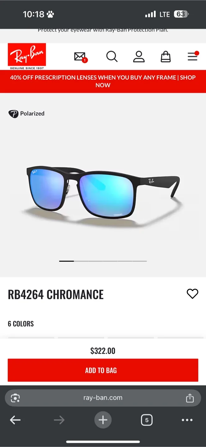Ray-Ban RB4264 Chromance Sunglasses image indicator(2)
