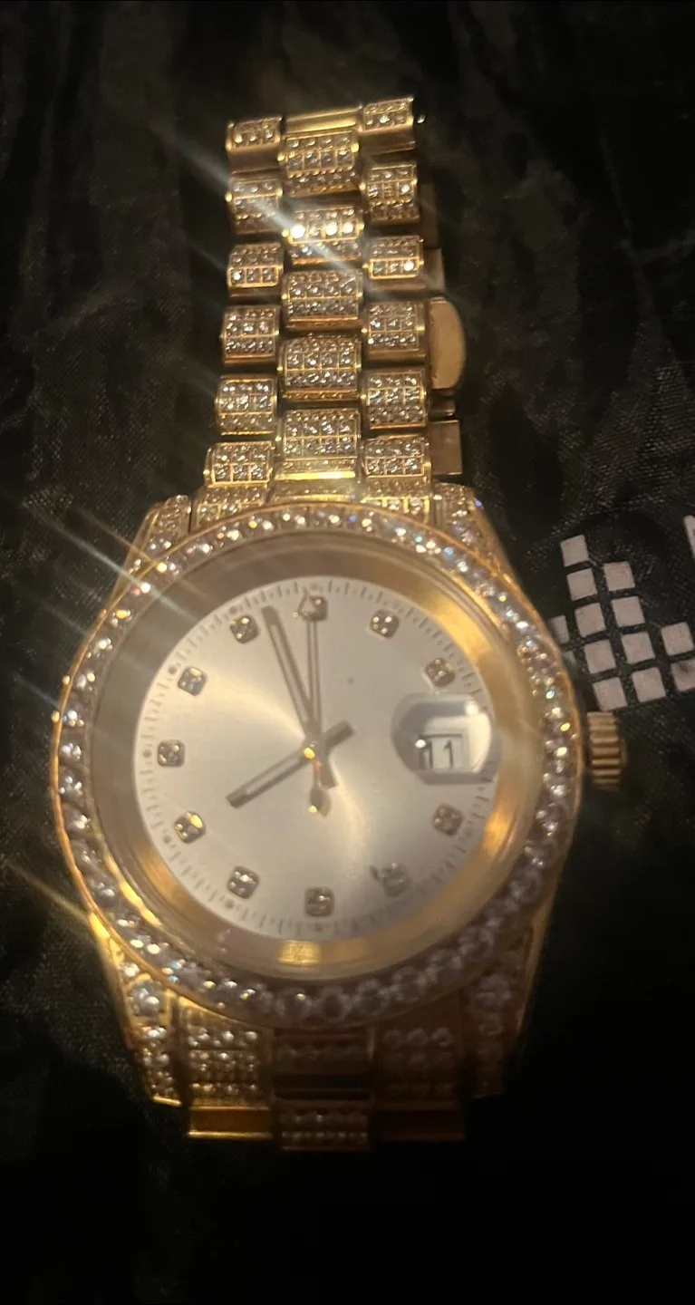 Gold plated bling Watch image indicator(2)