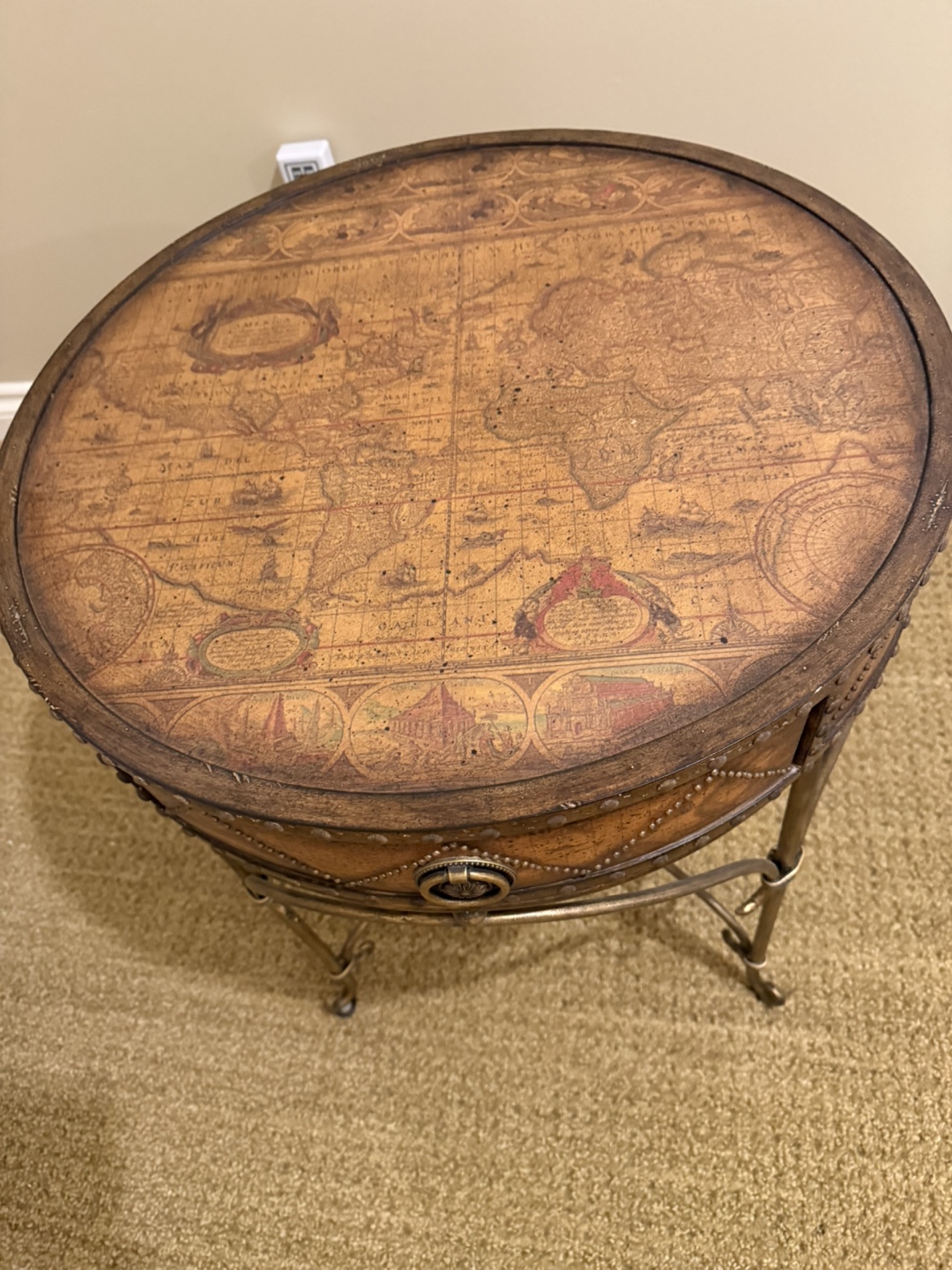 Round Accent Table with Drawer - photo 3