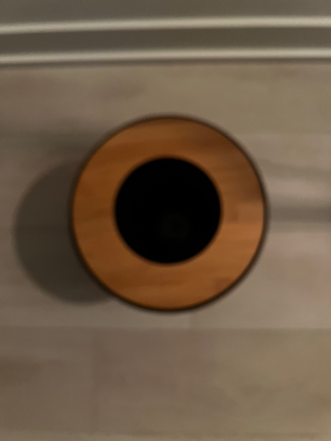Bouclair Black Waste Bin w/ Wood Rim - photo 2