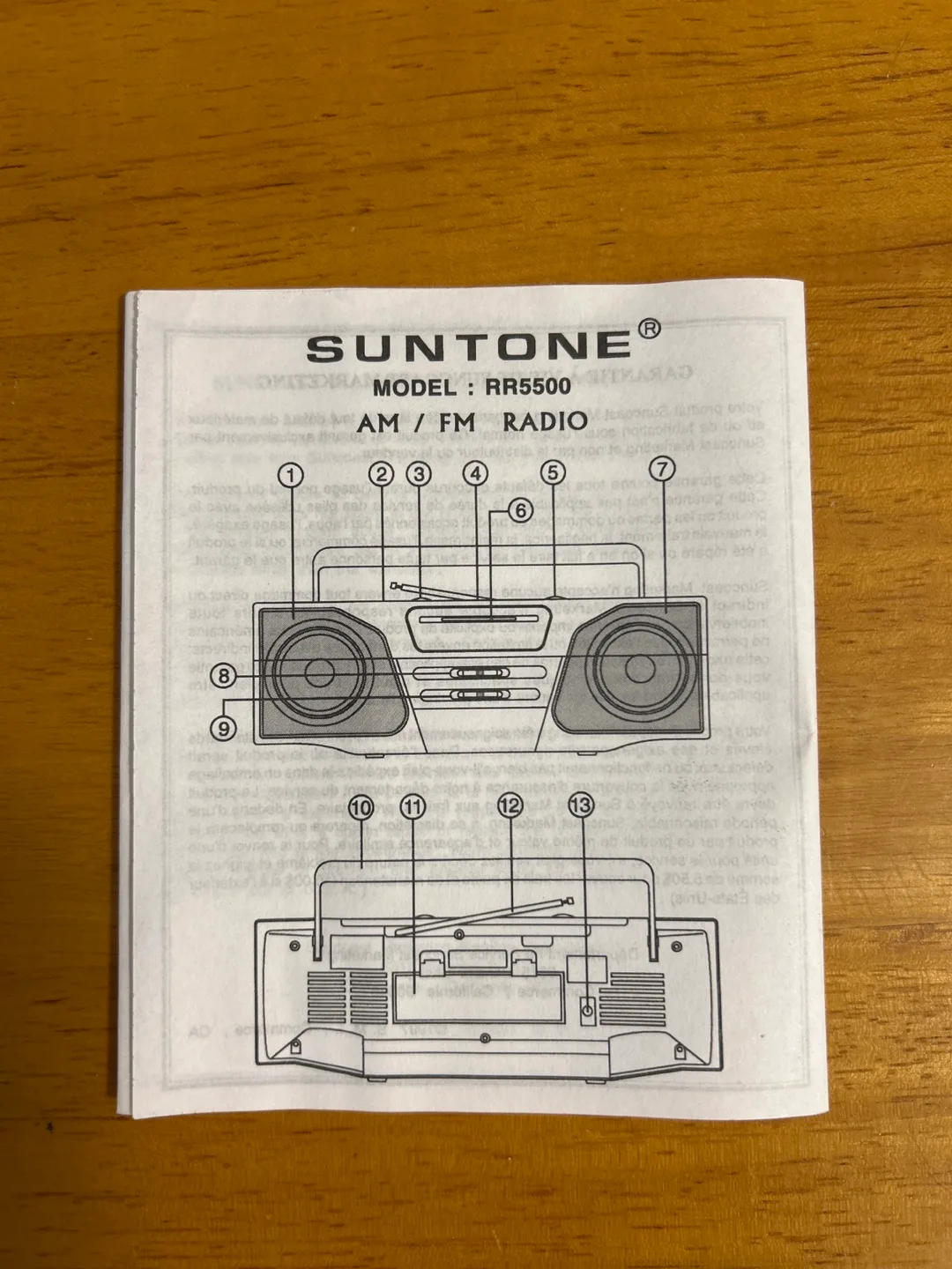 SunTone RR5500 AM/FM Radio Receiver image indicator(5)