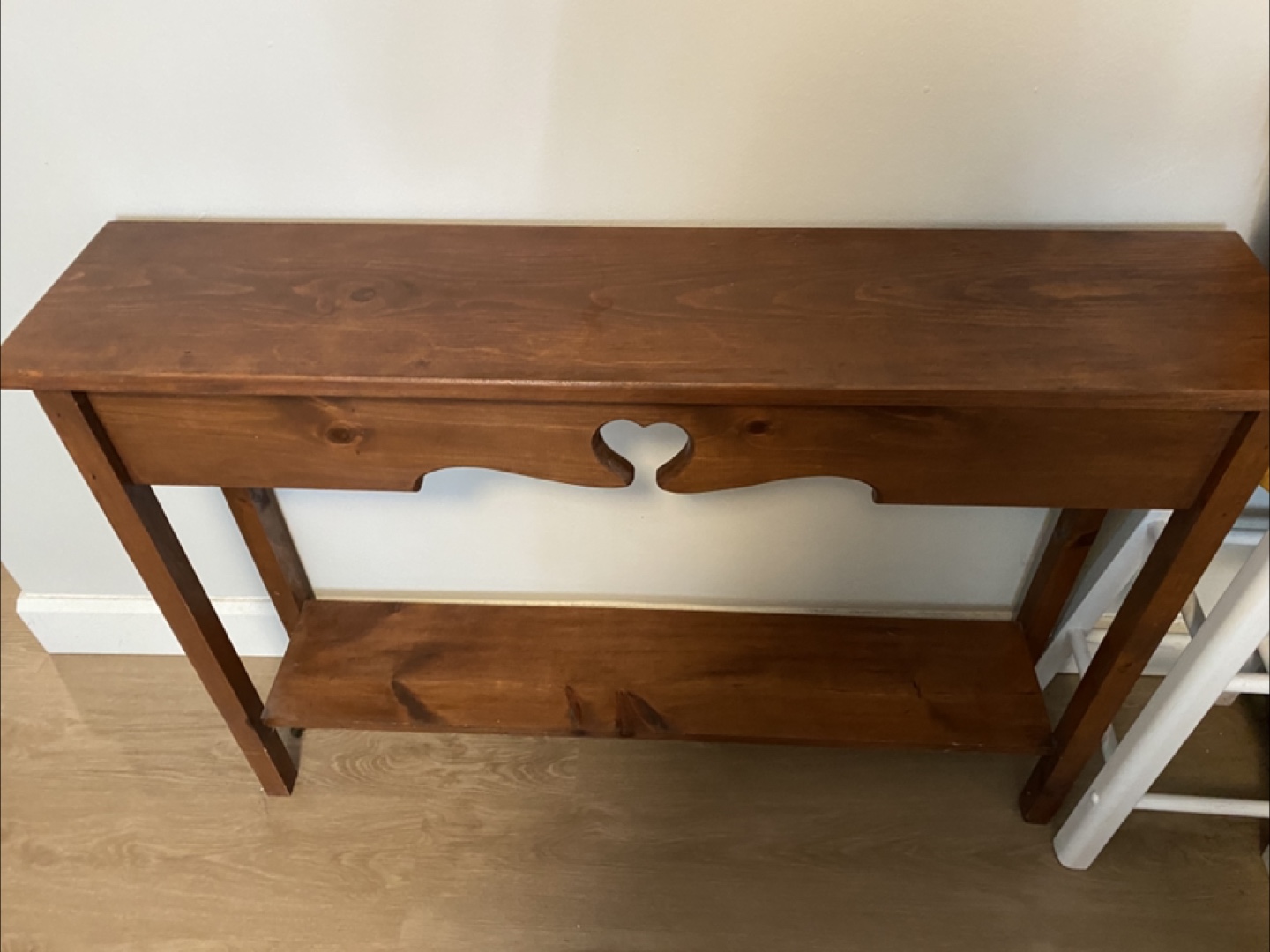 Wood Console Table with Heart Detail - photo 2