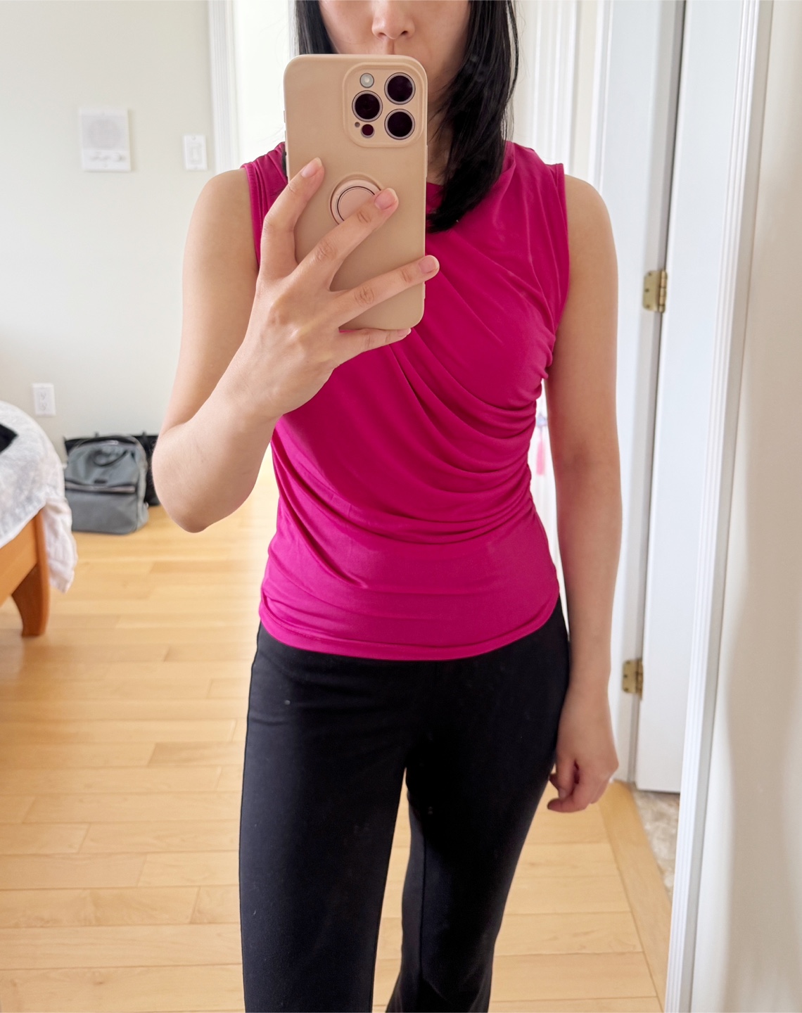 Fuchsia Ruched Top - Size Small/Medium