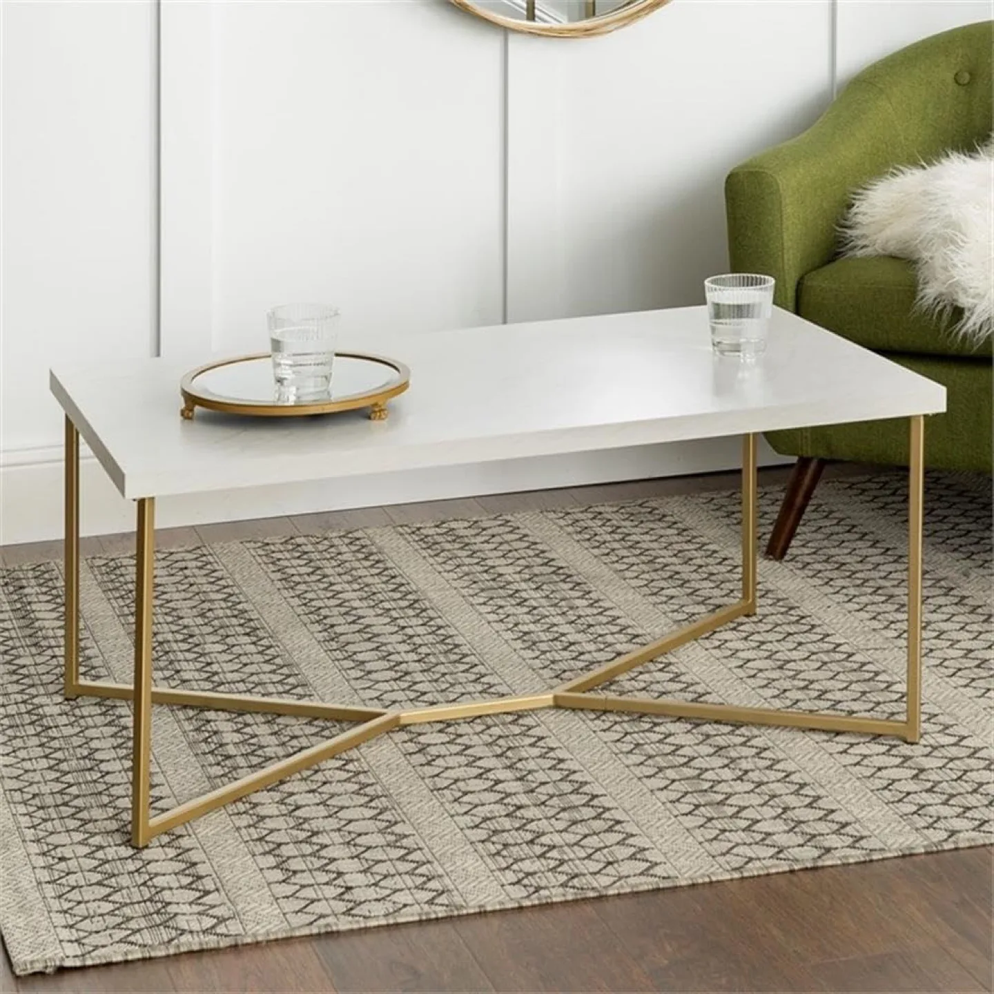 Brand New Modern Faux Marble Coffee Table thumbnail