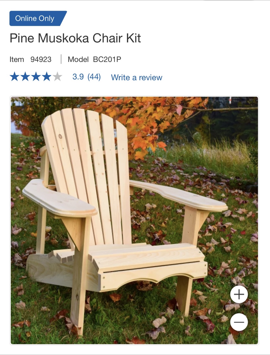 New Pine Muskoka Chair Kit