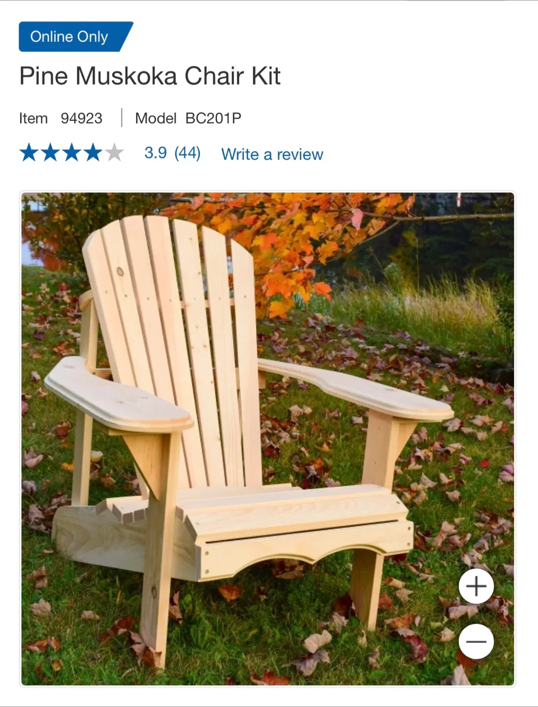 New Pine Muskoka Chair Kit thumbnail