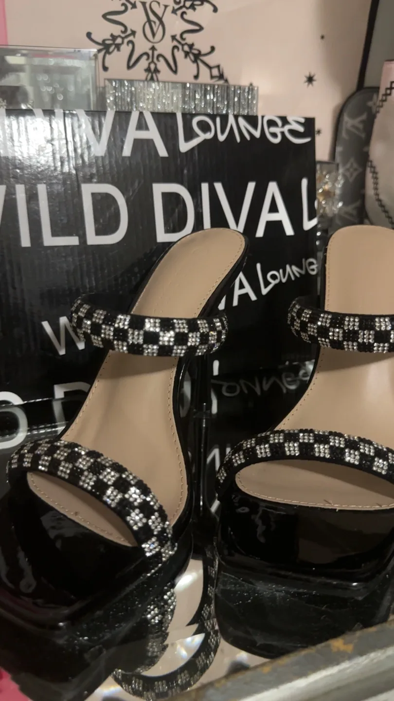 Wild Diva Lounge Black Heels image indicator(2)