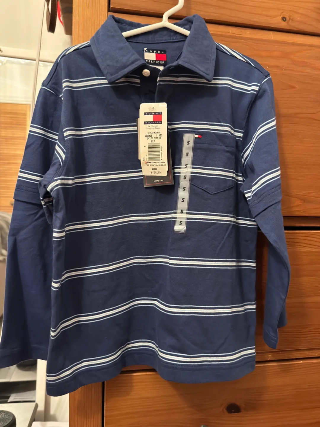 Tommy Hilfiger Striped Long Sleeve Shirt - Size 5 thumbnail