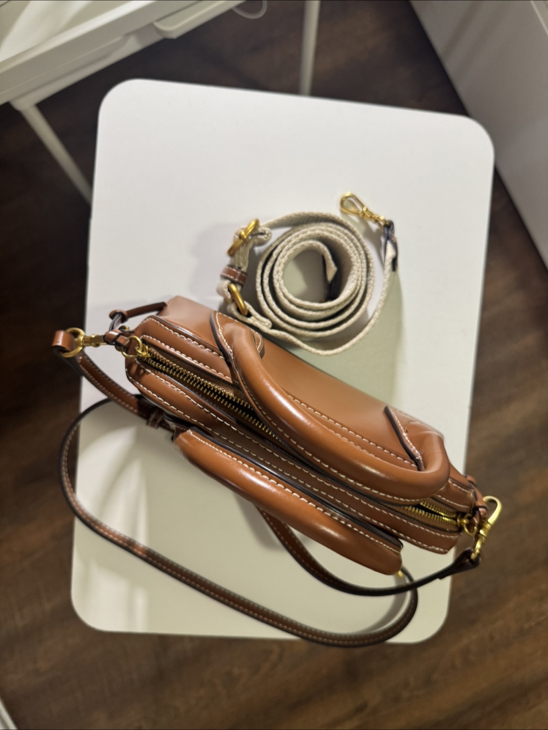 Brown Leather Top Handle Bag - photo 2