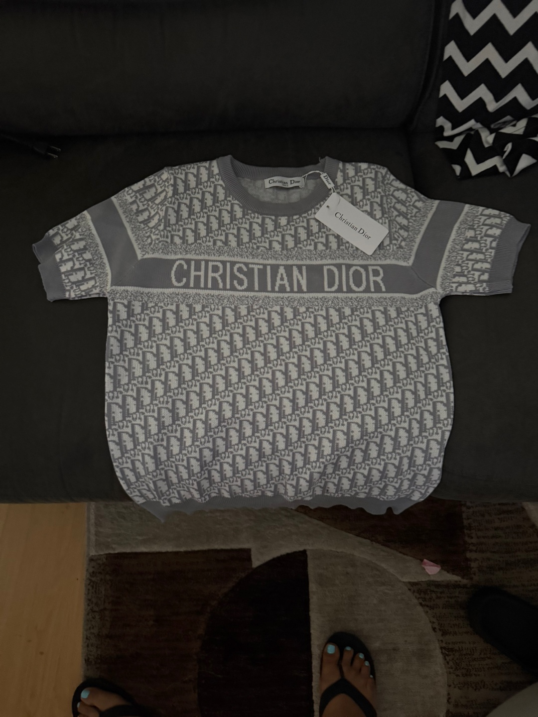 Christian Dior Grey Knit T-Shirt