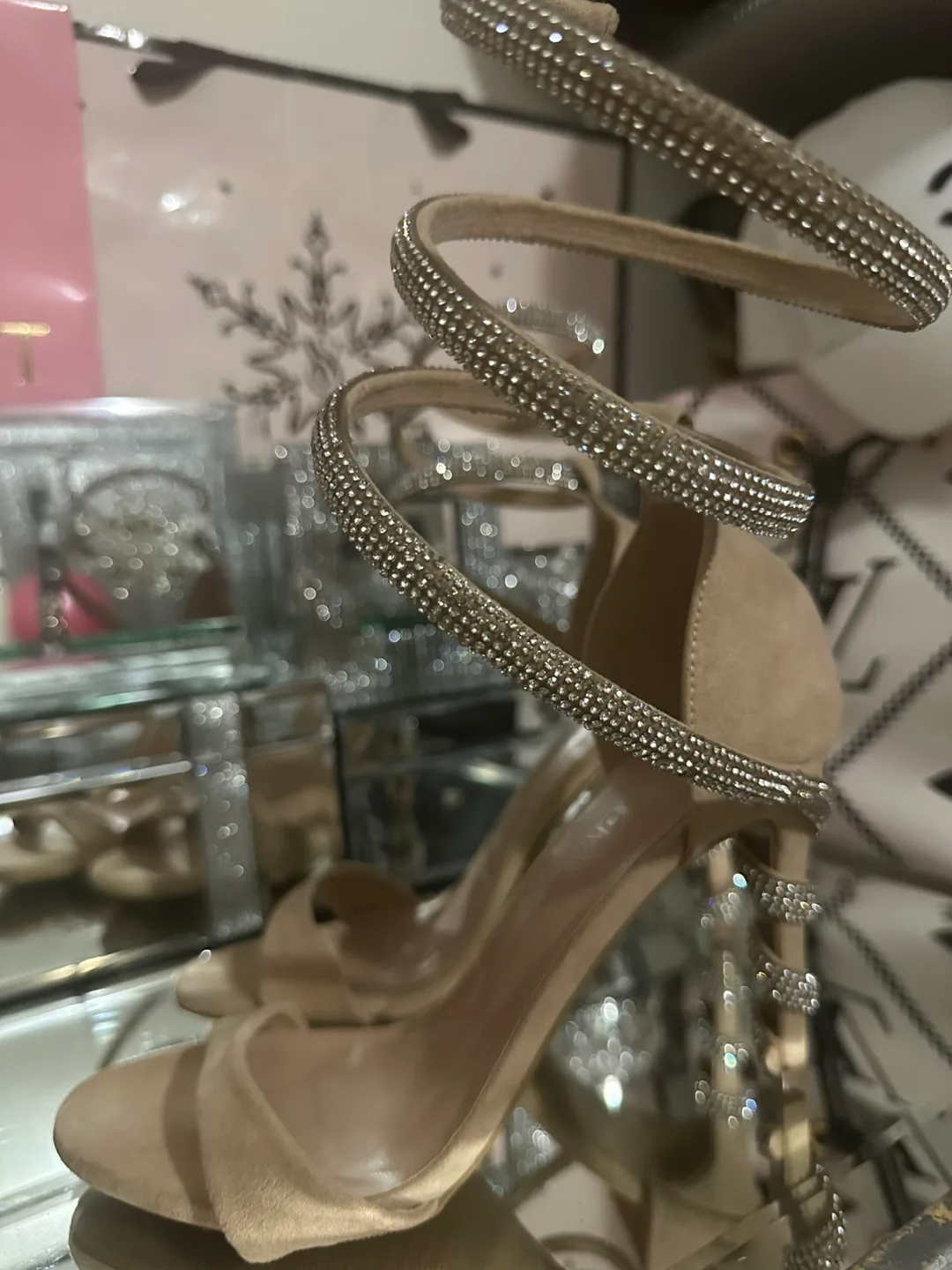 Rhinestone Spiral Heels - Size 7 thumbnail