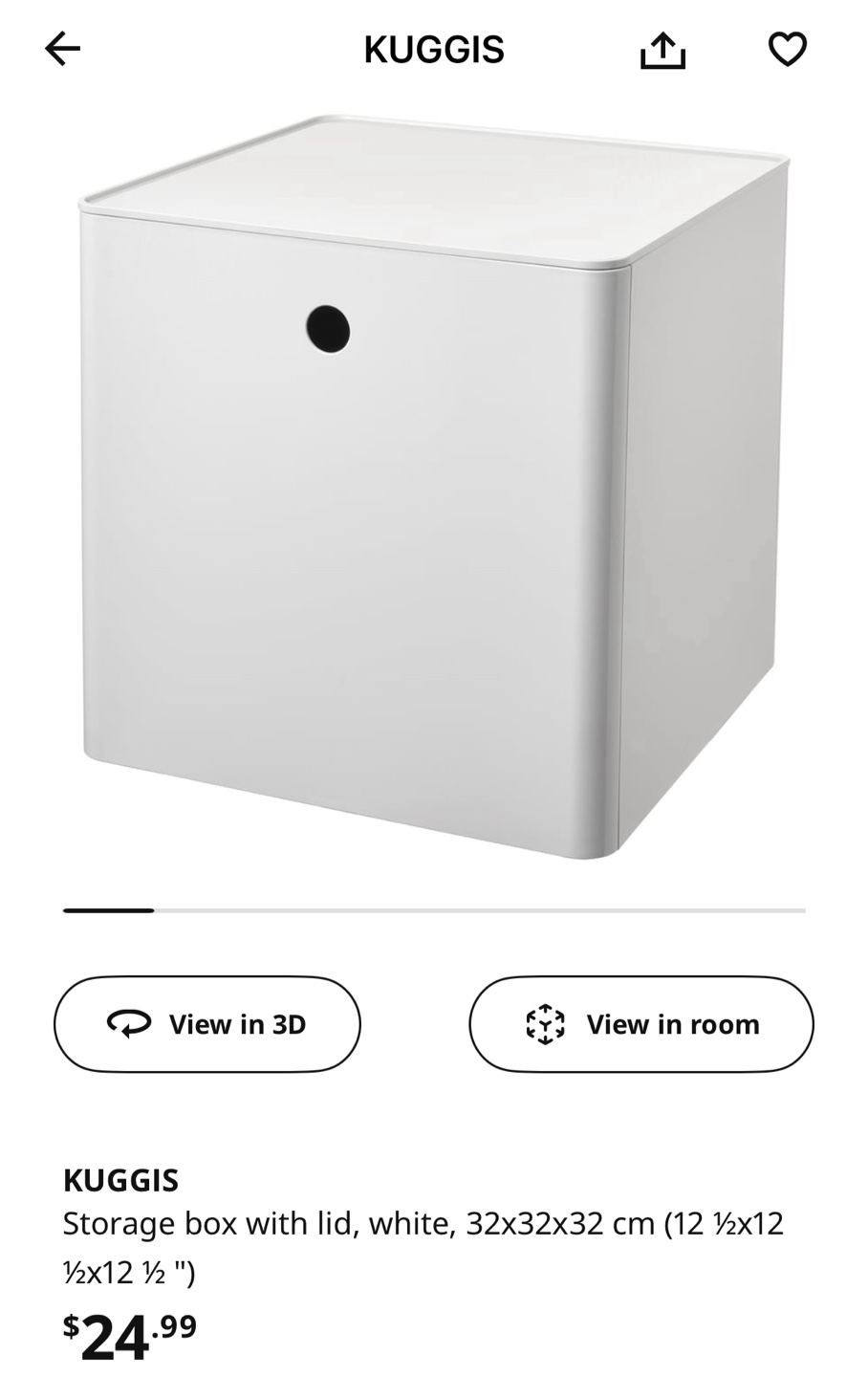 IKEA Kuggis Storage Box with Lid, White - photo 4