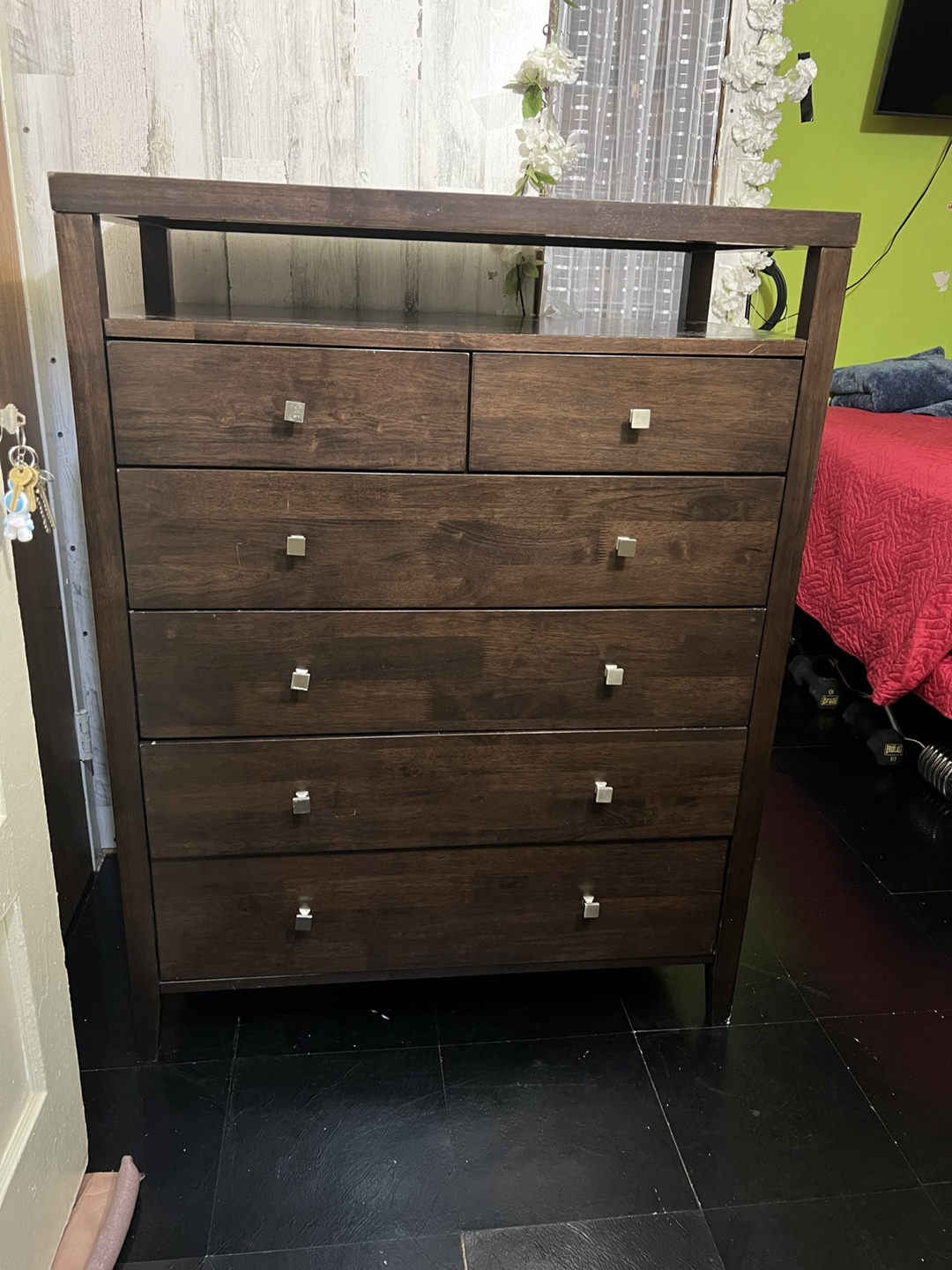 Dark Brown Wooden Dresser