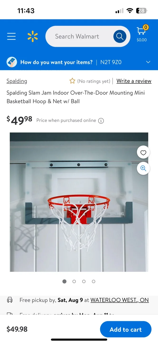 Spalding Slam Jam Mini Basketball Hoop thumbnail