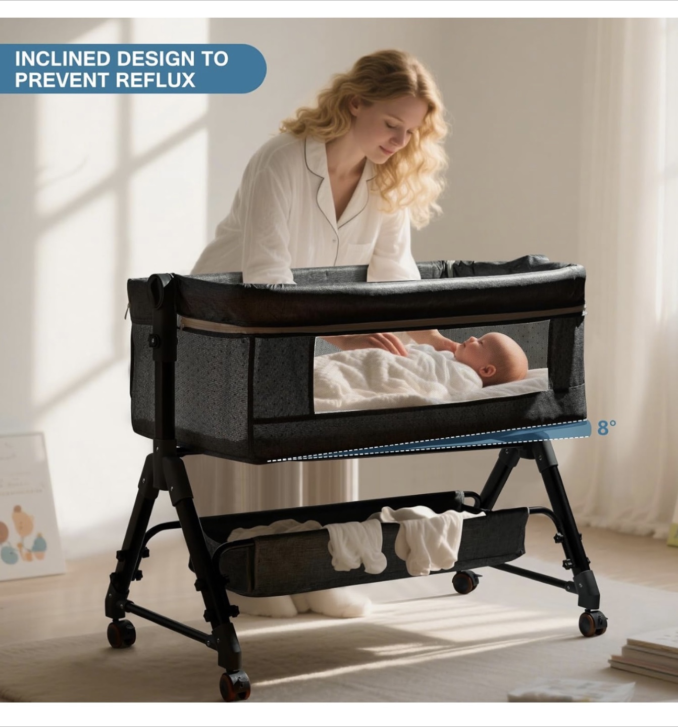 3-in-1 Baby Bassinet - Dark Grey brand new - photo 4