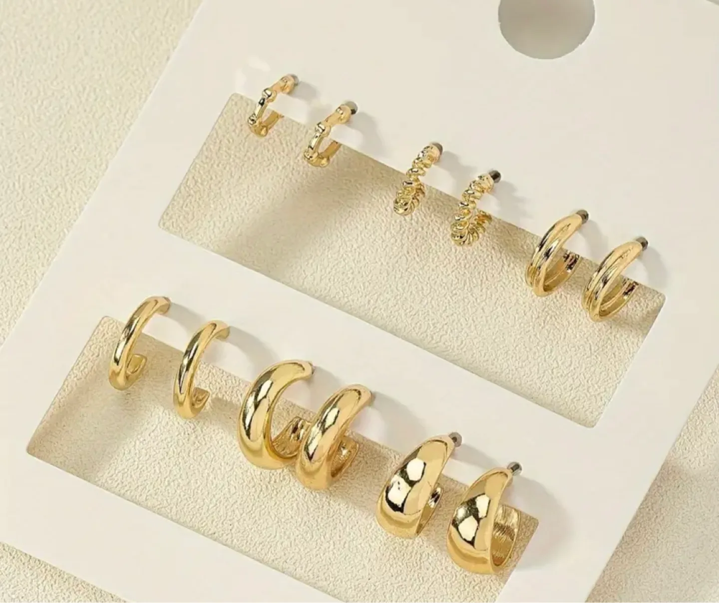 Gold Tone Earring Set - One Size thumbnail