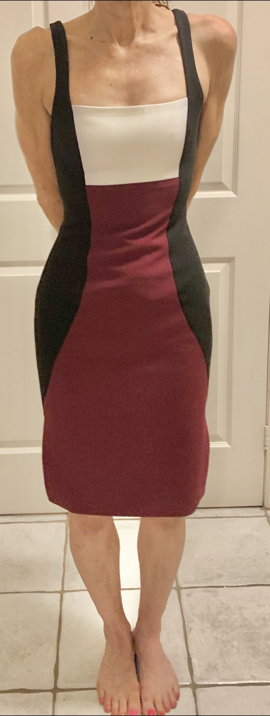 Dress in Plum, White & Black  by Likely
