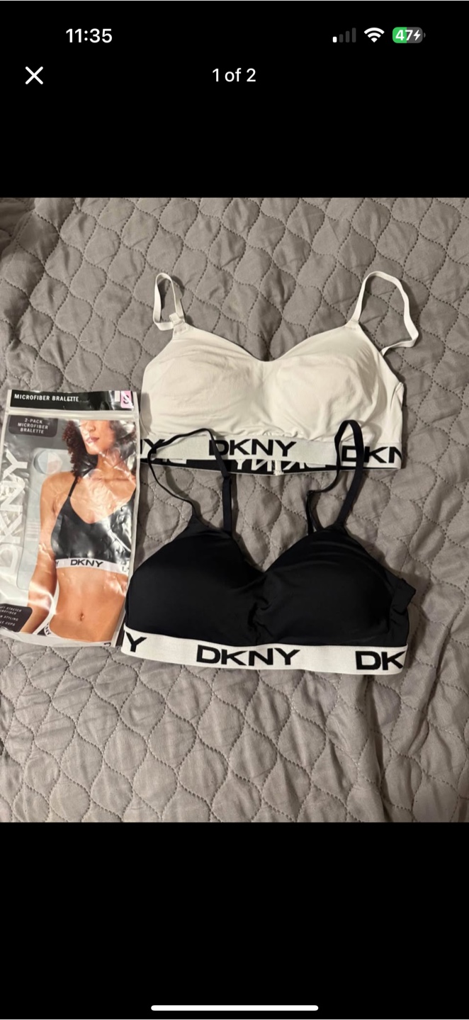 DKNY Microfiber Bralette 2-Pack - Black & White