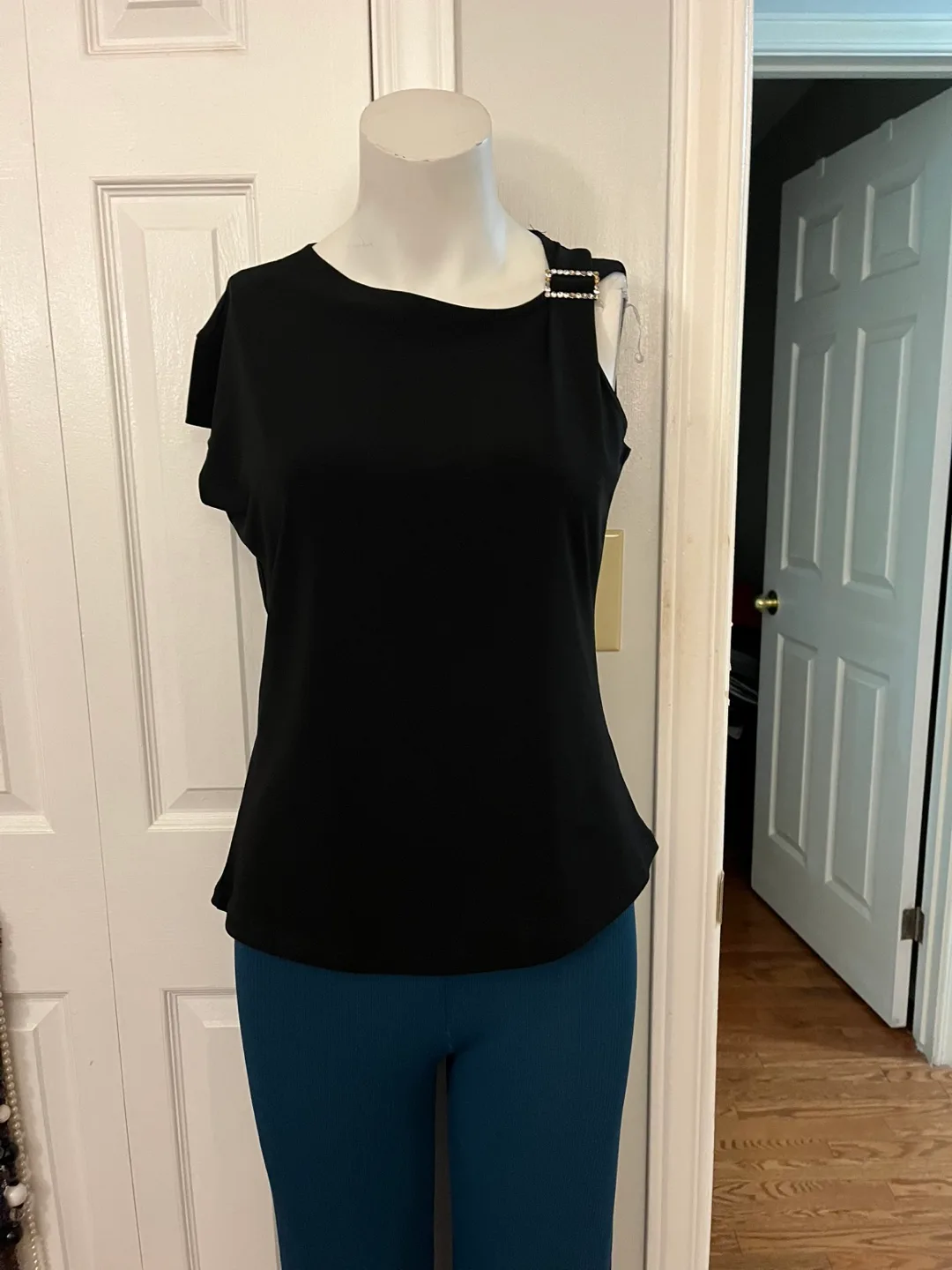 Jaipur Black Blouse with Rhinestone Detail image indicator(2)