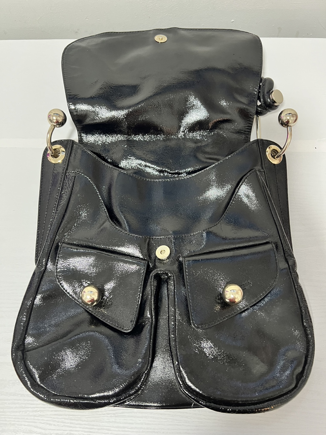 Steven by Steve Madden Black Patent Leather Purse - photo 2