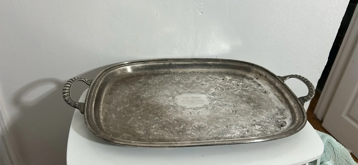 Vintage Silver Plated Serving Tray thumbnail
