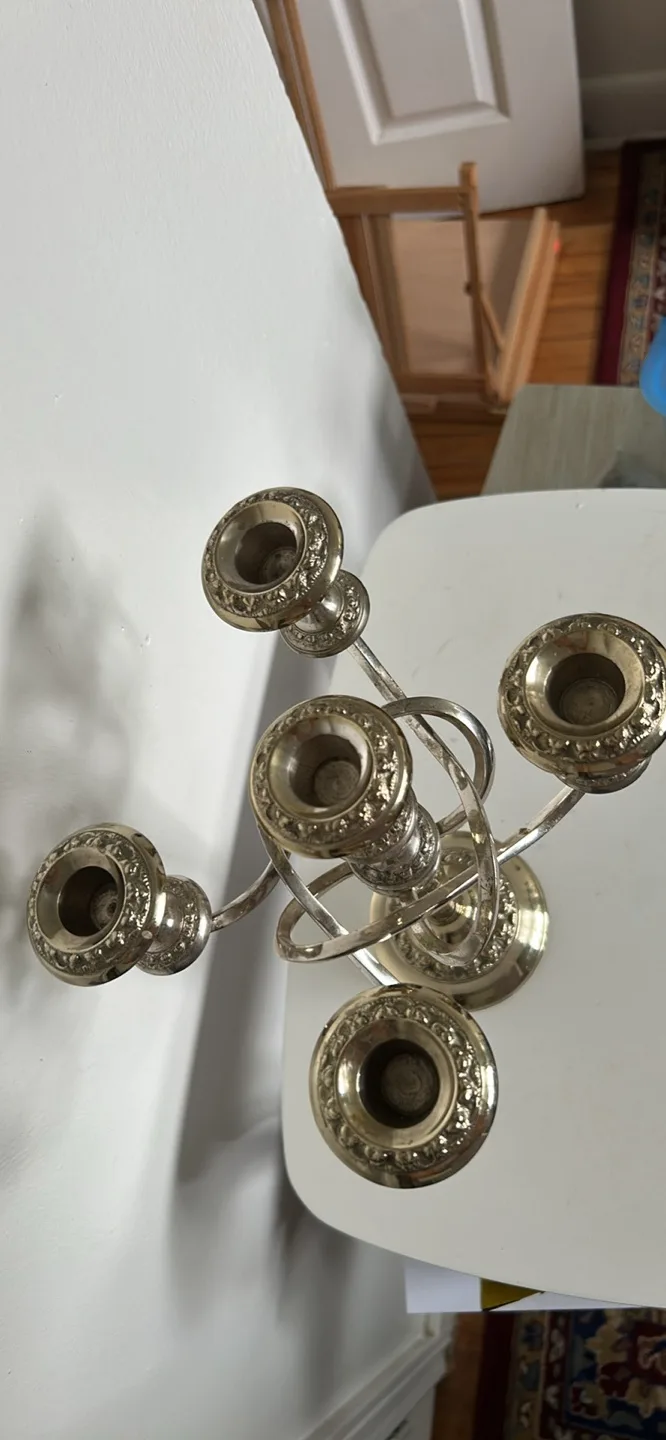 Silver-toned 5-Candle Candelabra image indicator(2)