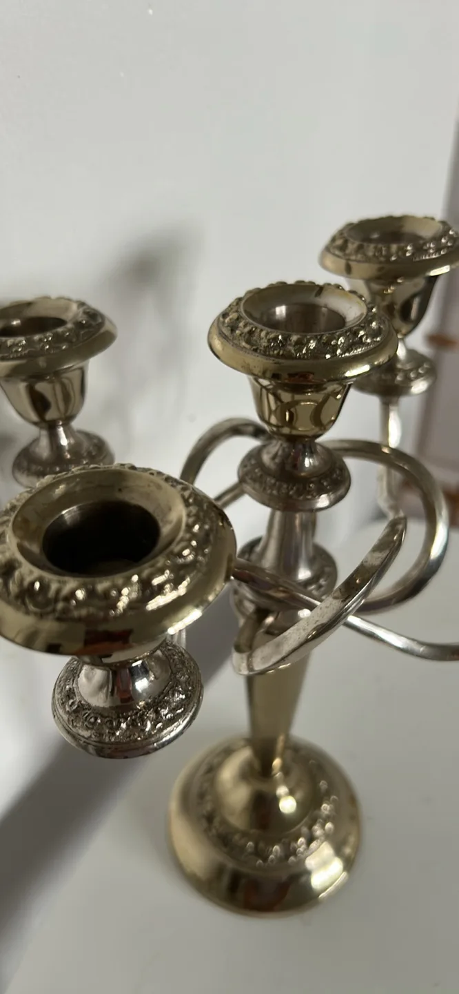 Silver-toned 5-Candle Candelabra image indicator(5)