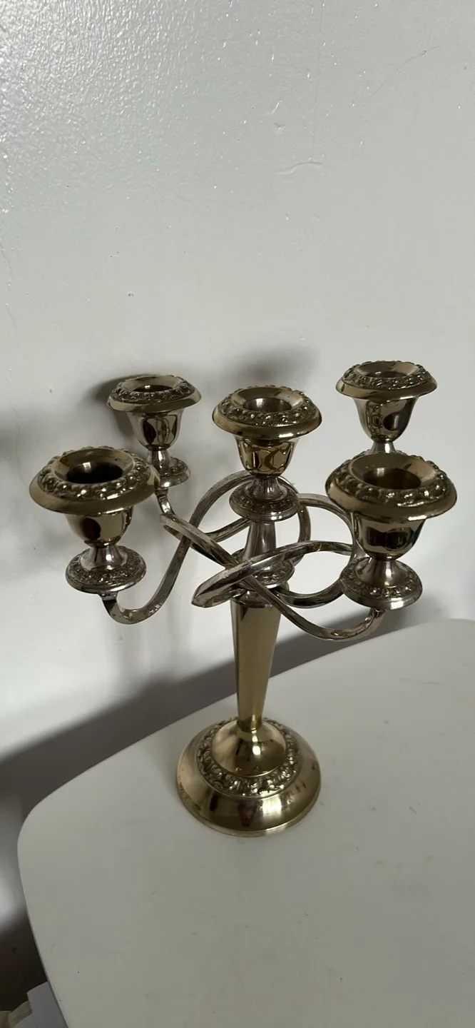 Silver-toned 5-Candle Candelabra image indicator(7)