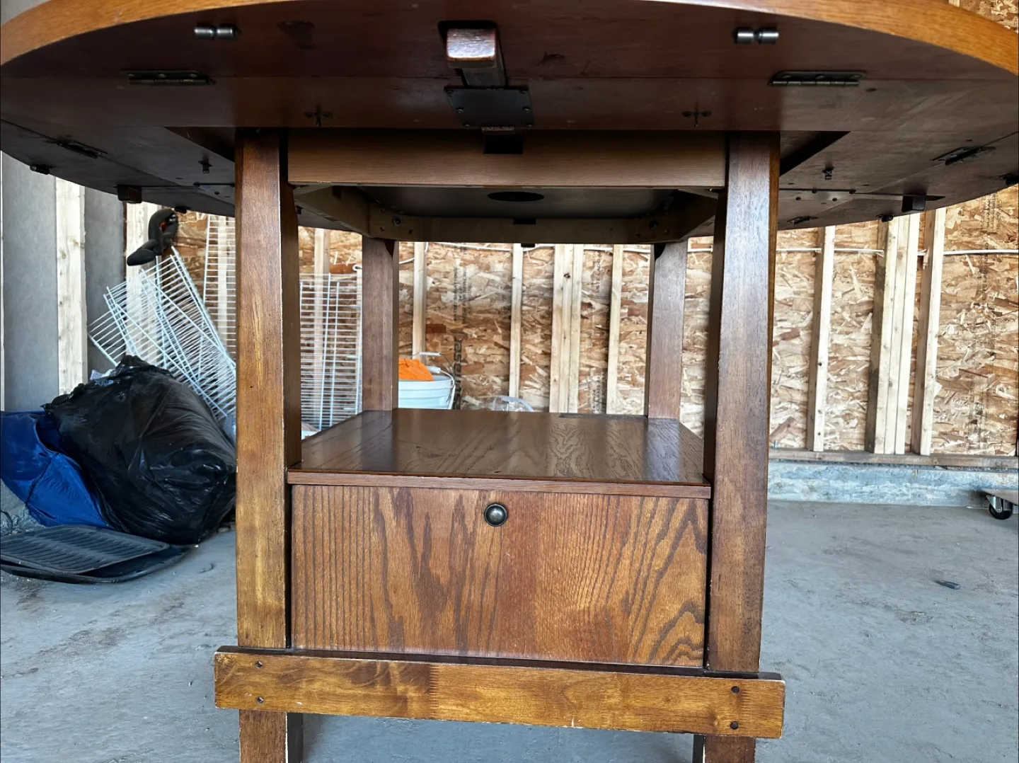 Wooden Round Dining Table with Storage image indicator(4)