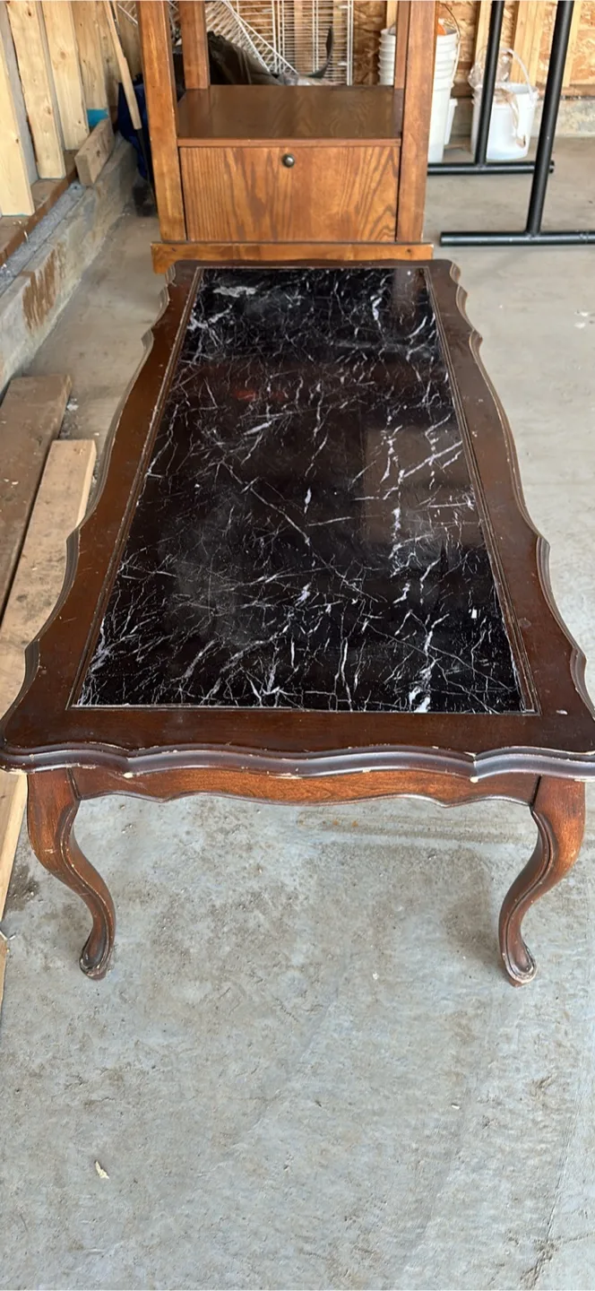 Vintage Marble Top Coffee Table