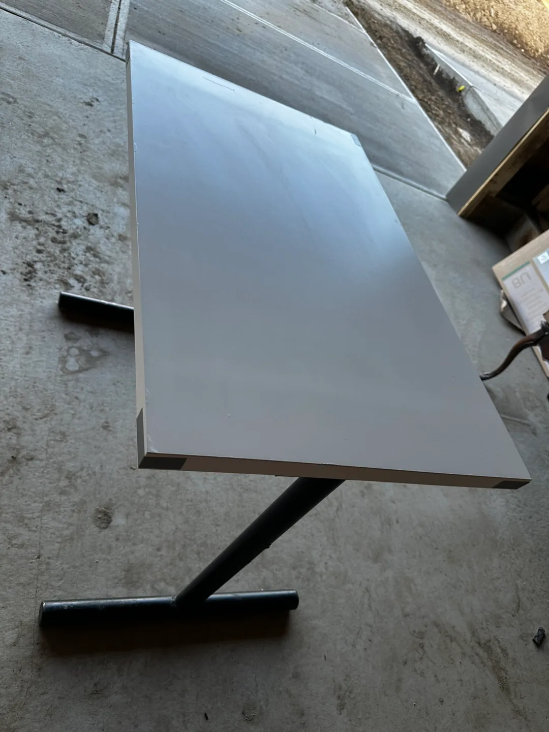 White Table with Black Legs