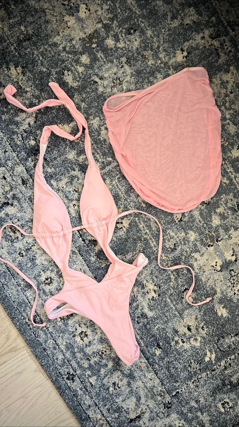 Shein one piece bikini with sarong - size small thumbnail