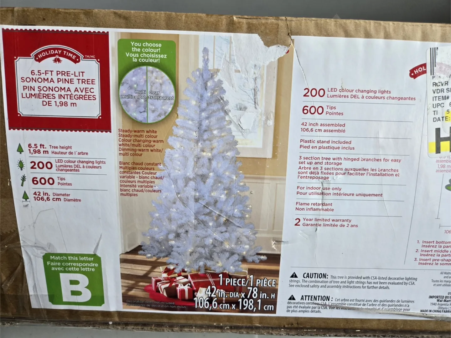 Holiday Time 6.5-ft Pre-Lit White Christmas Tree thumbnail