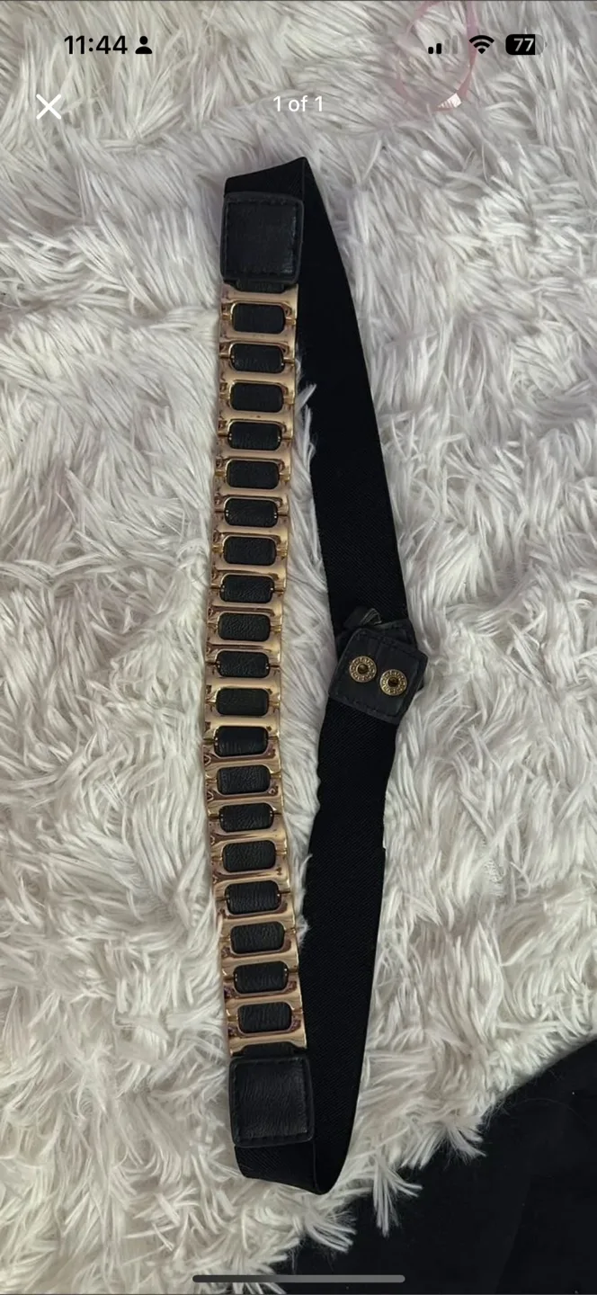 Vintage Black & Gold Elastic Belt thumbnail