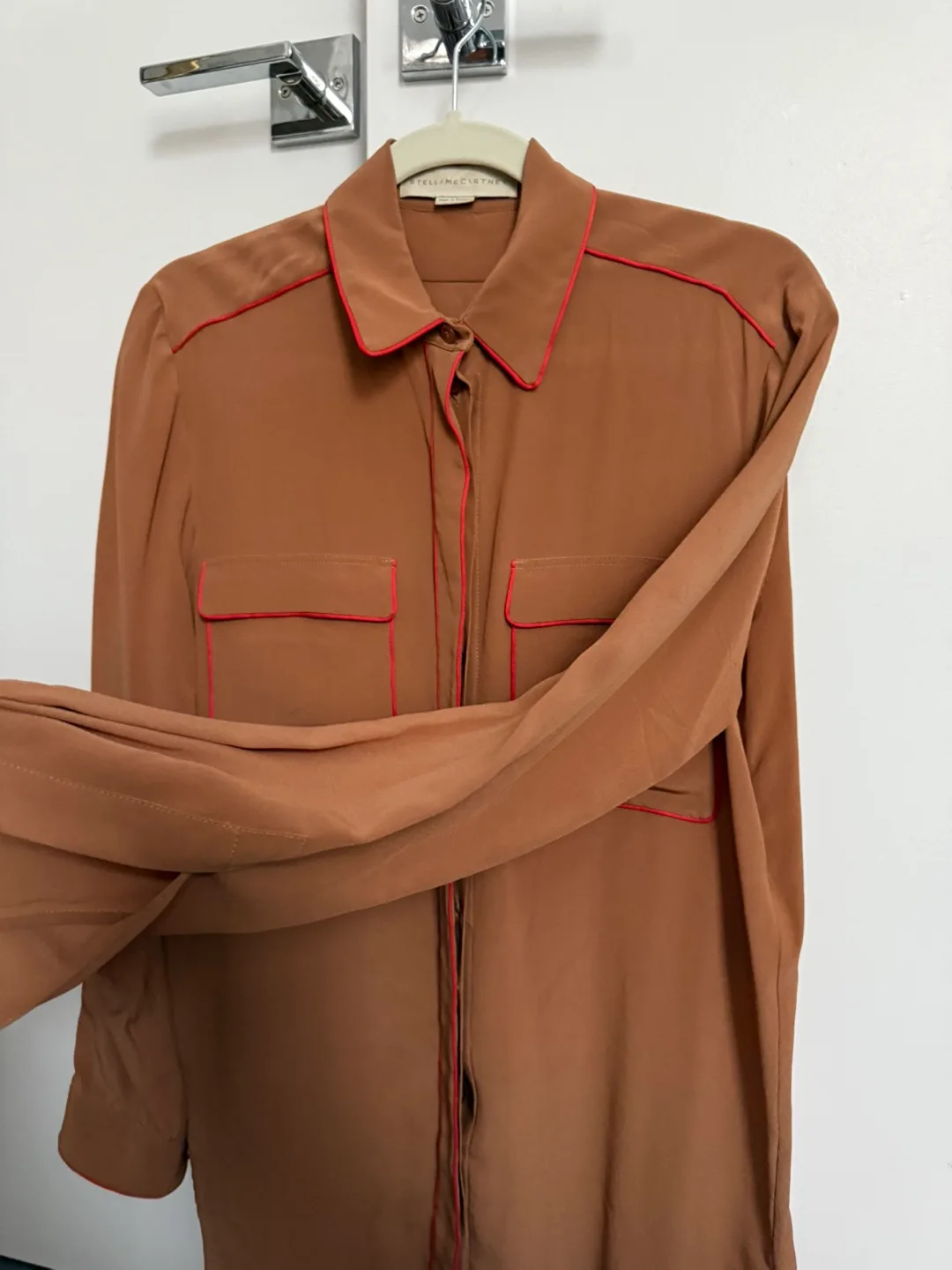 Stella McCartney Brown Silk Long Sleeve Blouse image indicator(4)