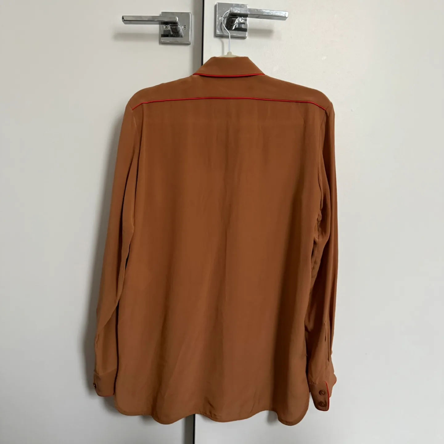 Stella McCartney Brown Silk Long Sleeve Blouse image indicator(5)