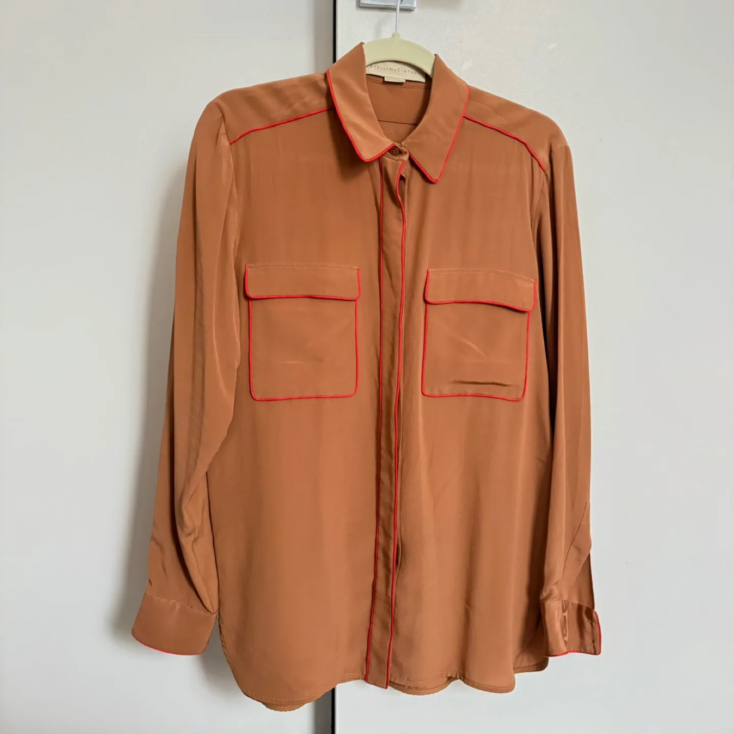 Stella McCartney Brown Silk Long Sleeve Blouse thumbnail
