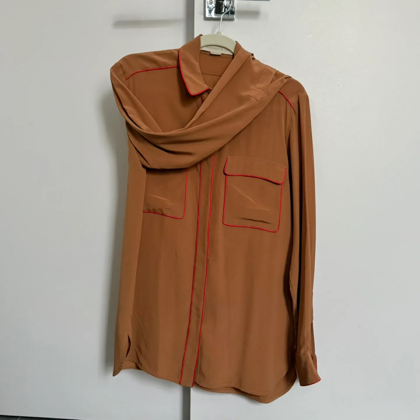 Stella McCartney Brown Silk Long Sleeve Blouse image indicator(3)