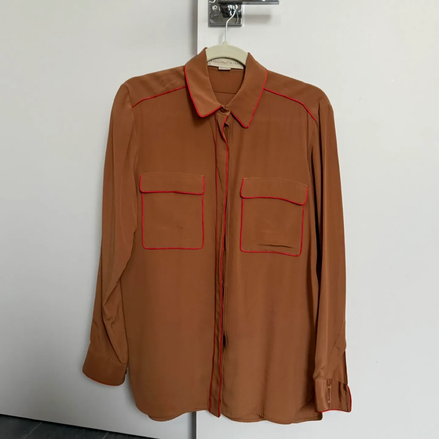 Stella McCartney Brown Silk Long Sleeve Blouse image indicator(2)